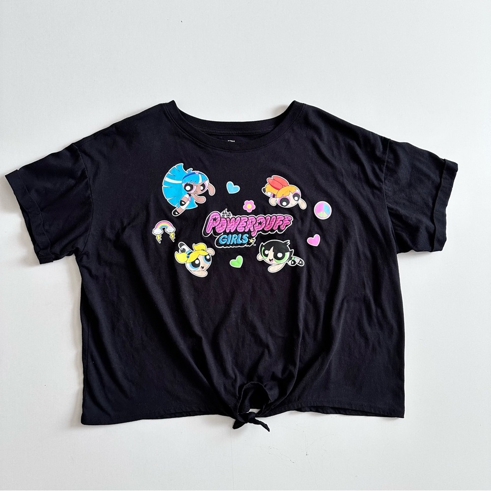 Cartoon Network Power Puff Girls Black Crop Top XXL